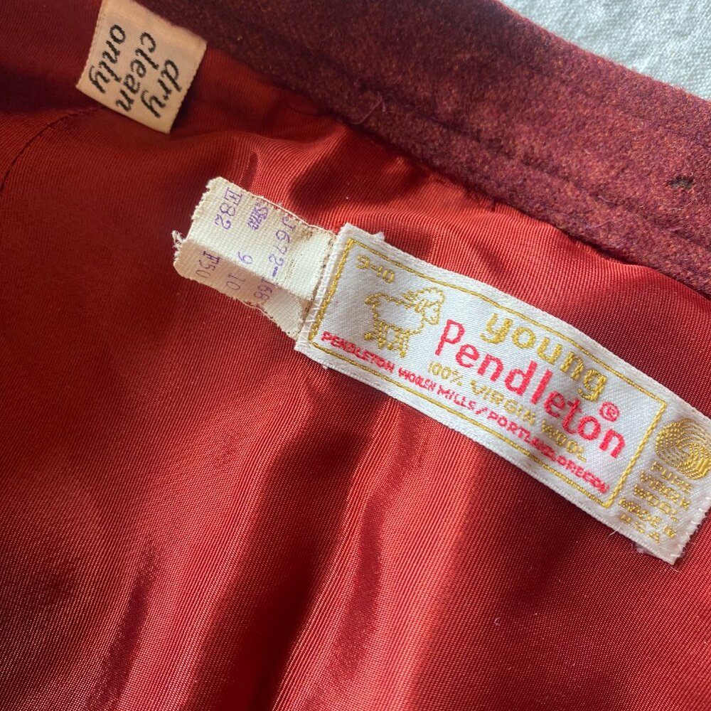 Vintage Pendleton 100% Virgin Wool Skirt | Made in USA | Rust Red - Picture 2 of 3